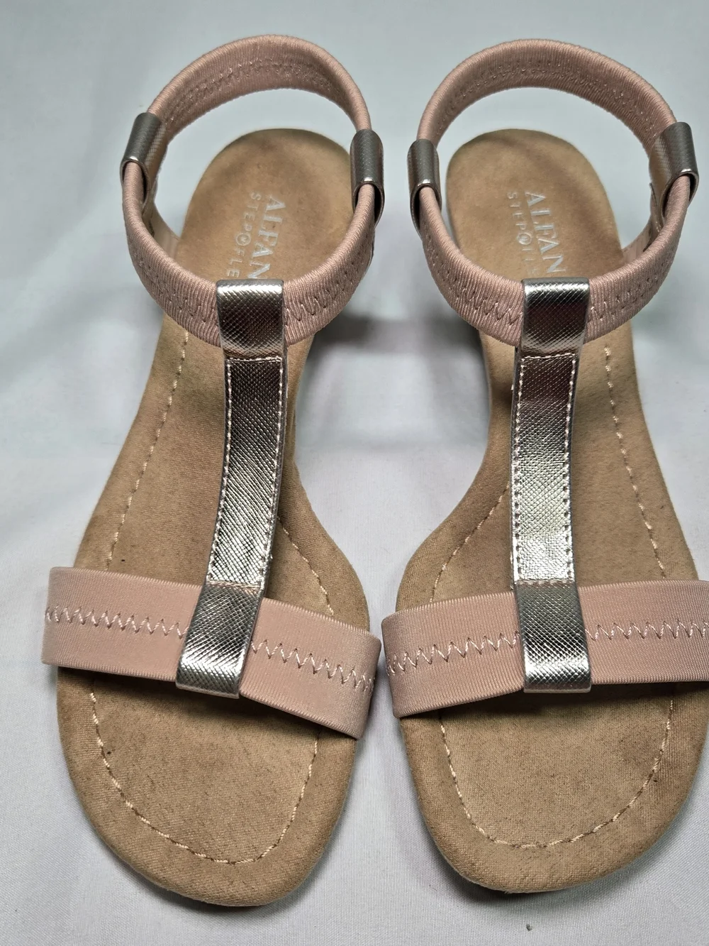 ALFANI Rose Gold Wedge Sandal Womens 5.5 Boho Beach Soft Girl Summer